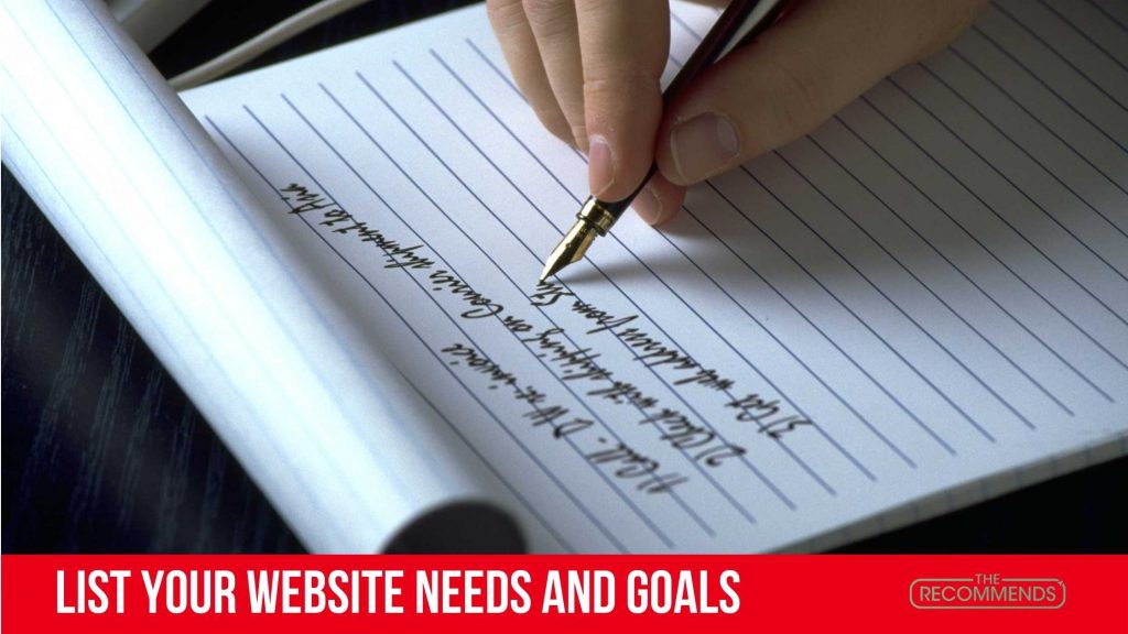List Your Website Needs and Goals