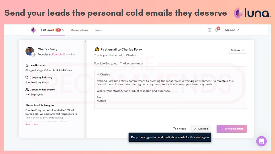 Send your leads the personal cold emails they deserve