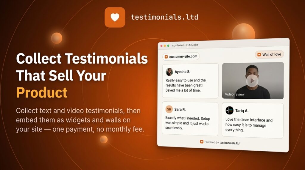 testimonials.ltd Lifetime Deal - Collect and Embed Testimonials With One Payment 1 testimonials.ltd review