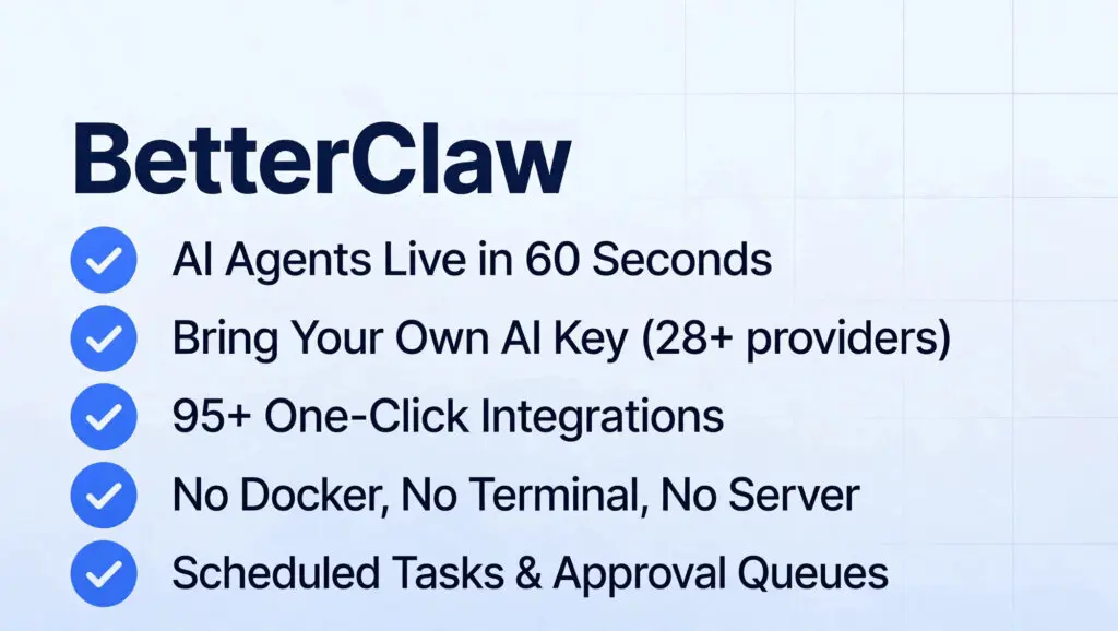 BetterClaw Lifetime Deal - Launch AI Agents in 60 Seconds 2 BetterClaw features