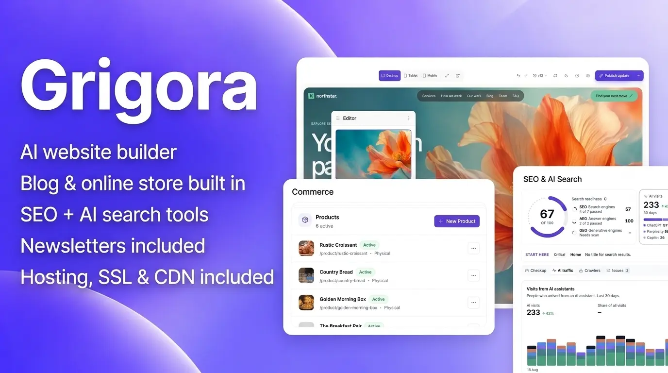 Grigora Lifetime Deal - Build a Website, Blog, and Store in One Place 2 Grigora features