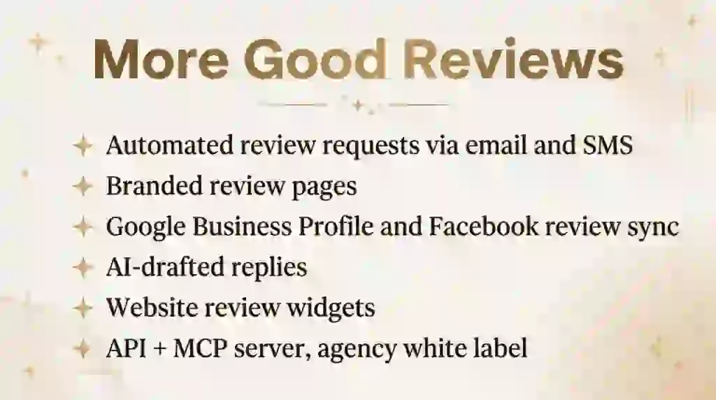 More Good Reviews Lifetime Deal - Collect Google Reviews on Autopilot 2 More Good Reviews features