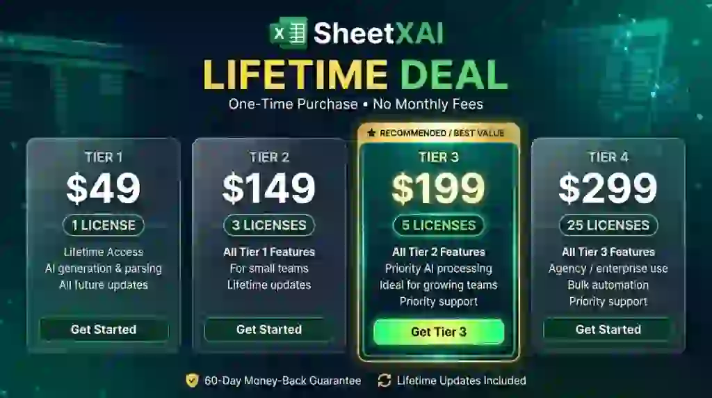 SheetXAI Lifetime Deal - Automate Spreadsheets With Plain English 3 SheetXAI lifetime deal